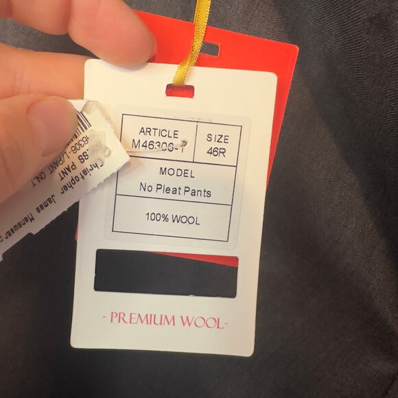 NWT Mantoni Men’s No Pleat Unhemmed Dress Pants Size 46R 100% Wool Gray Office - Picture 4 of 11